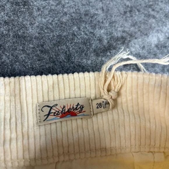 Faherty Womens Portland Flare Leg Corduroy Pants Egret Cream 28 Denim Cotton 494 - Picture 5 of 14